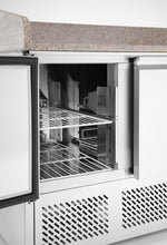 BANCO DA PIZZA CON TRE PORTE E VETRINETTA REFRIGERATA 380+40L, ARKTIC, 254L, 230V/400W, 1400X700X(H) - 232033