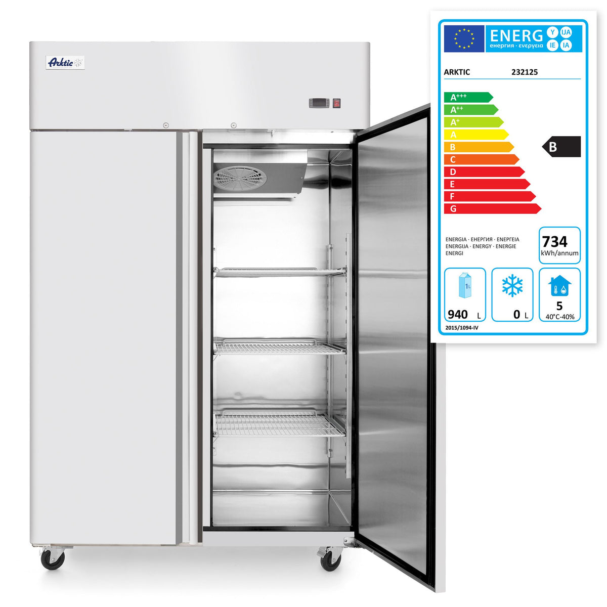 FRIGORIFERO A DUE PORTE PROFI LINE 1240 L, ARKTIC, PROFI LINE, GN 2/1, 940L, 230V/350W, 1314X800X(H) - 232125