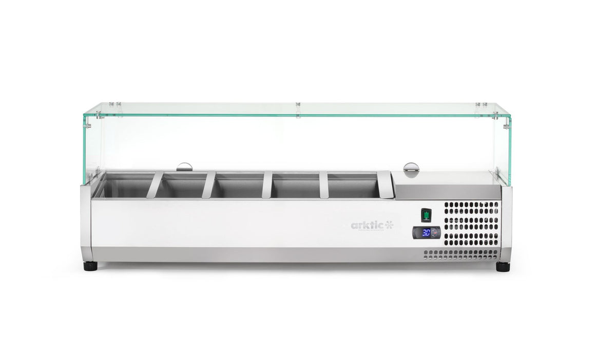 VETRINA REFRIGERATA GN 1/4, ARKTIC, 5X GN 1/4, 230V/180W, 1205X335X(H)460MM - 232903