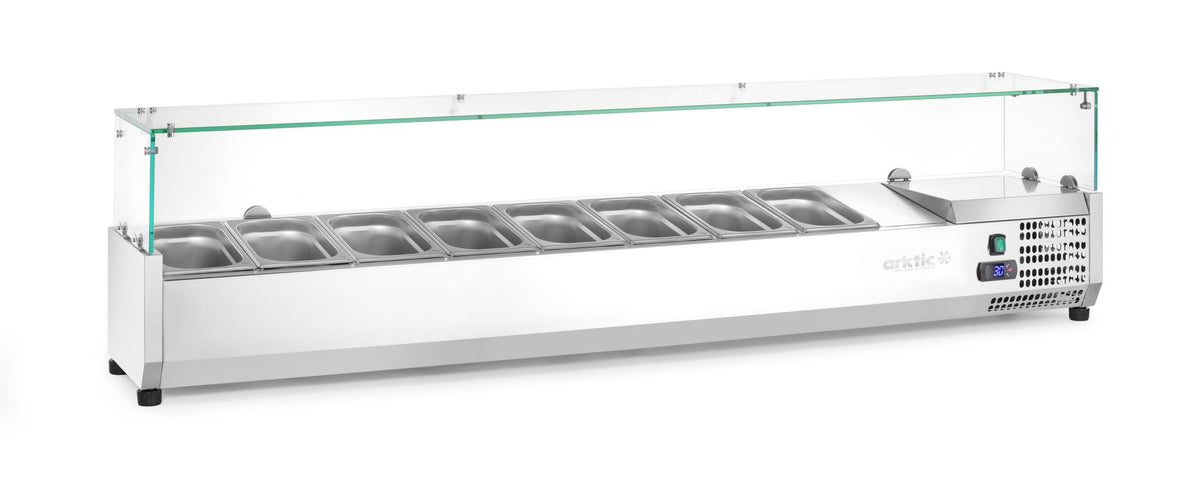 VETRINA REFRIGERATA GN 1/4, ARKTIC, 5X GN 1/4, 230V/180W, 1205X335X(H)460MM - 232903