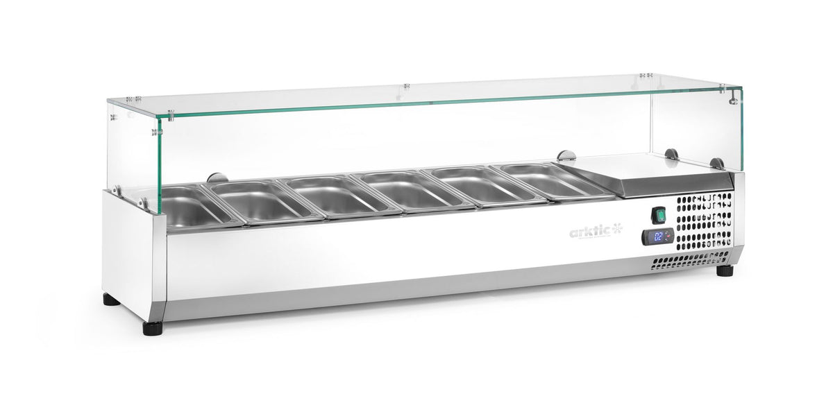 VETRINA REFRIGERATA GN 1/3, ARKTIC, 7X GN 1/3, 230V/180W, 1605X420X(H)460MM - 232989