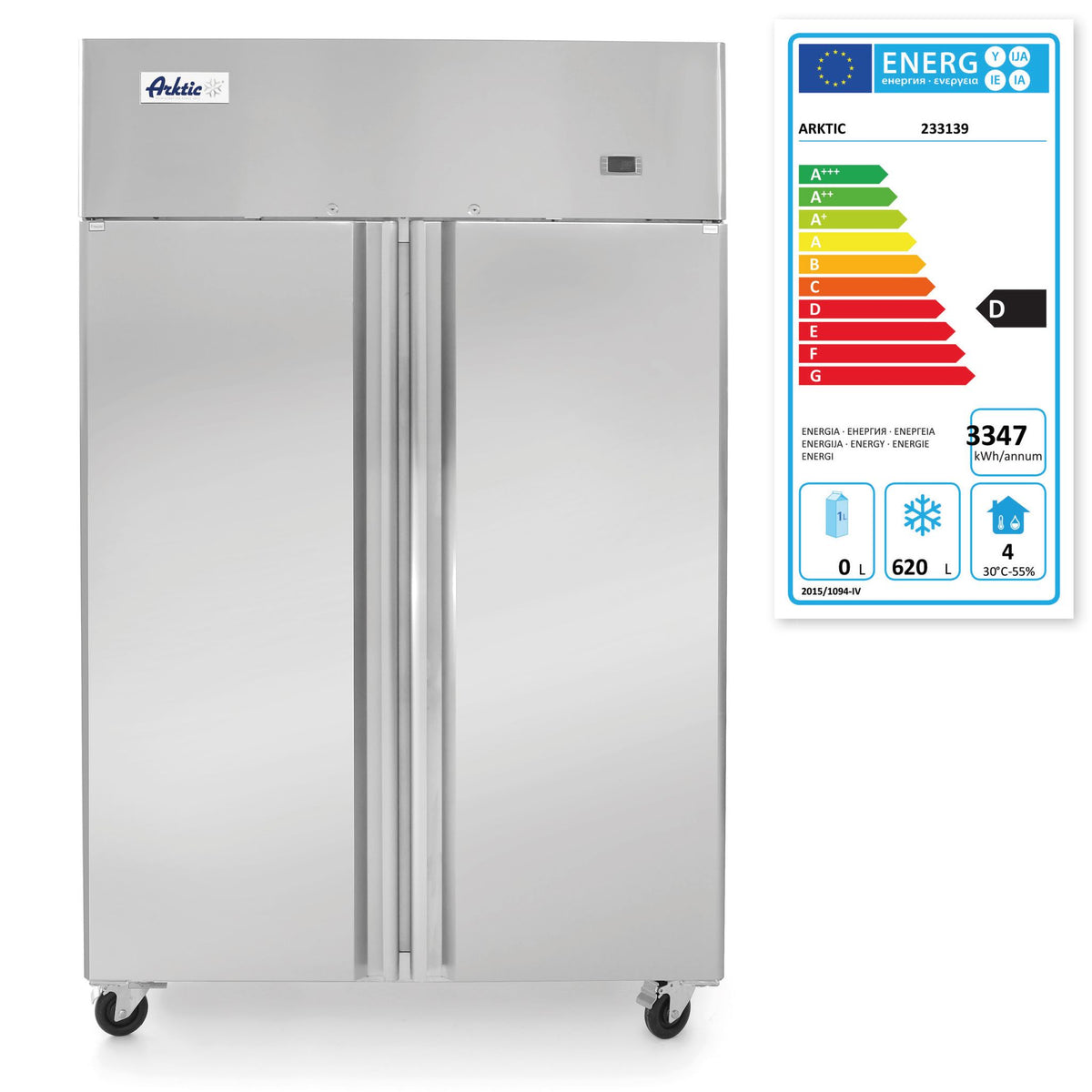 CONGELATORE CON 2 PORTE 900L, ARKTIC, PROFI LINE, 230V/750W, 1200X740X(H)1950MM - 233139