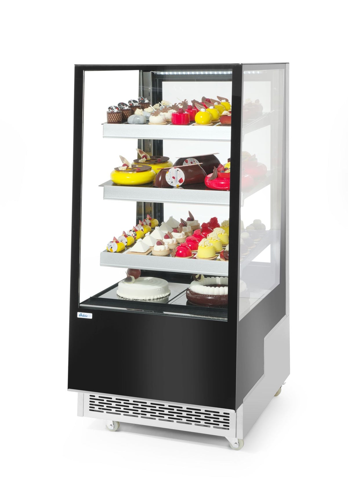 VETRINA REFRIGERATA CON 3 RIPIANI INCLINATI, ARKTIC, 300L, 230V/480W, 650X833X(H)1460MM - 233306