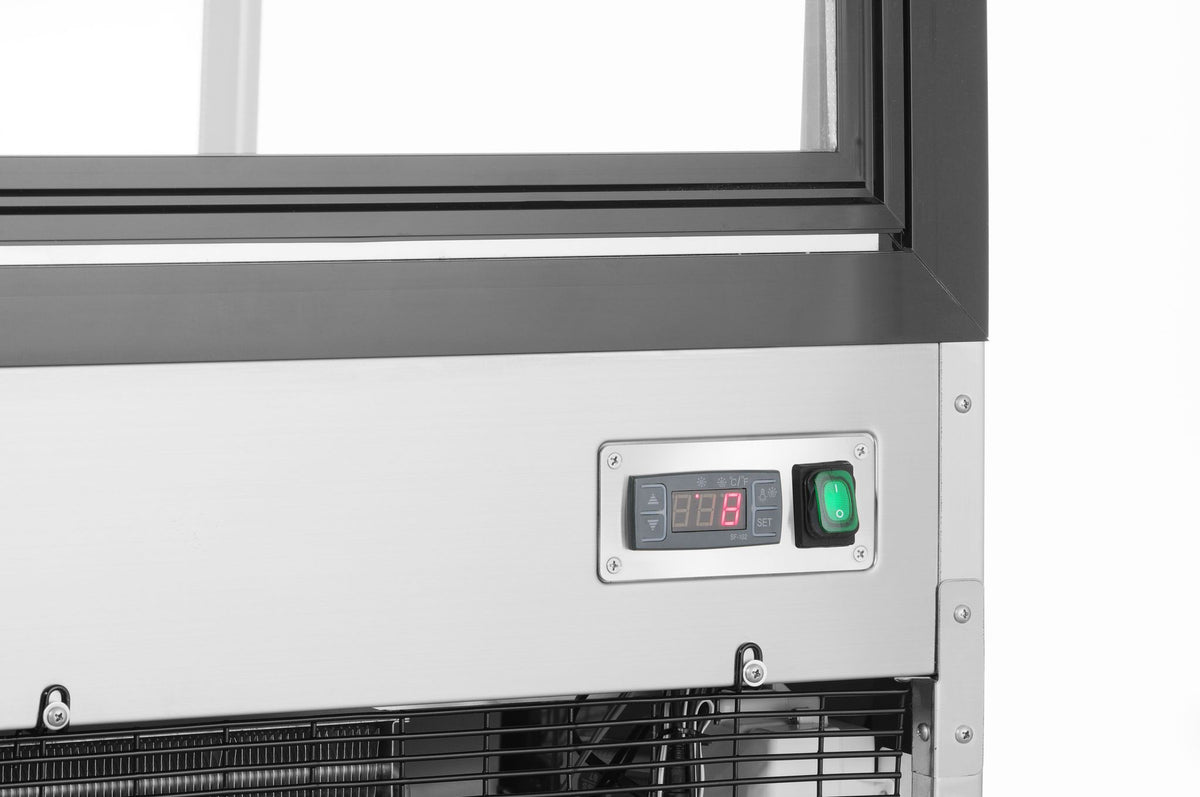 VETRINA REFRIGERATA CON 3 RIPIANI INCLINATI, ARKTIC, 650L, NERO, 230V/490W, 1200X833X(H)1460MM - 233320