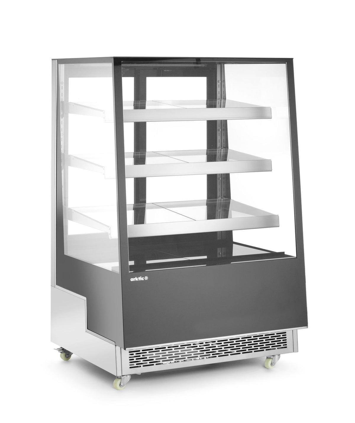 VETRINA REFRIGERATA CON 3 RIPIANI INCLINATI, ARKTIC, 650L, NERO, 230V/490W, 1200X833X(H)1460MM - 233320