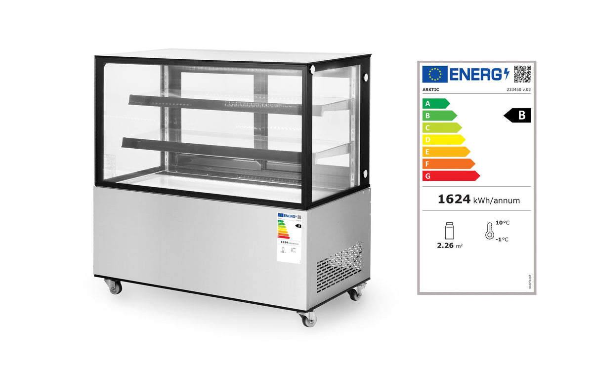 VETRINE REFRIGERATE CON 2 RIPIANI, ARKTIC, 230V/500W, 677X1824X(H)1230MM - 233467