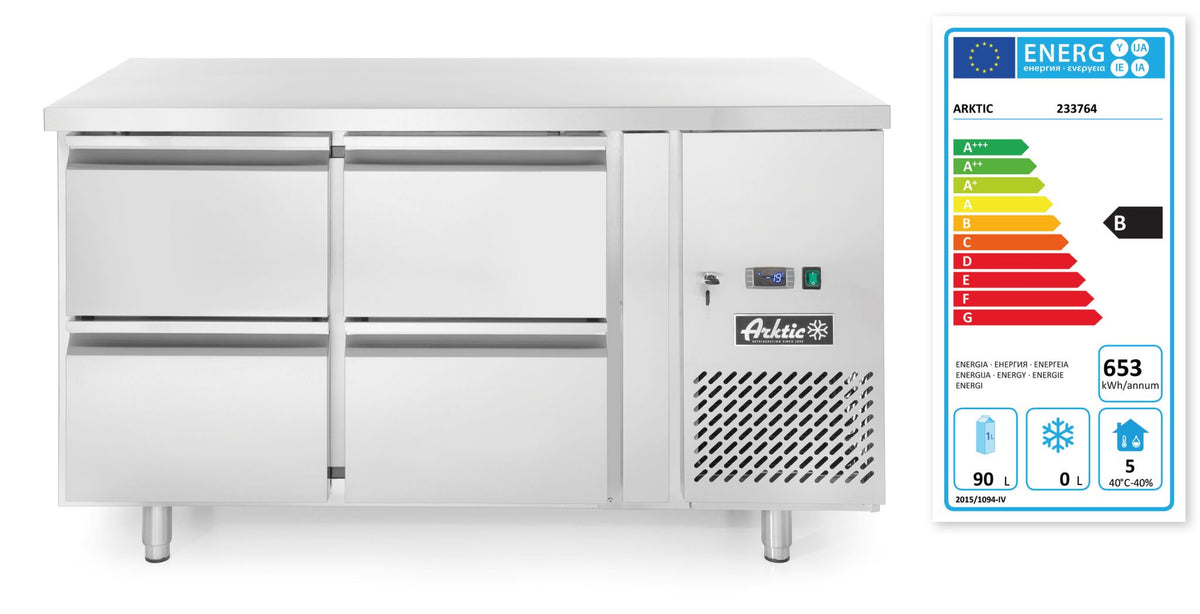 BANCO FRIGORIFERO CON DUE PORTE PROFI LINE 280L, ARKTIC, PROFI LINE, 90L, ARGENTO, 230V/250W, 1360X7 - 238318