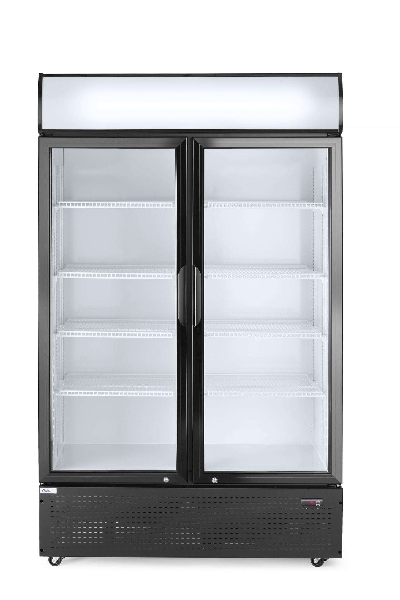 FRIGORIFERO PER BAR POSTERIORE CON PANNELLO RETROILLUMINATO, DOPPIA PORTA, ARKTIC, 512L, NERO, 230V/ - 233795