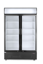 FRIGORIFERO PER BAR POSTERIORE CON PANNELLO RETROILLUMINATO, DOPPIA PORTA, ARKTIC, 512L, NERO, 230V/ - 233795