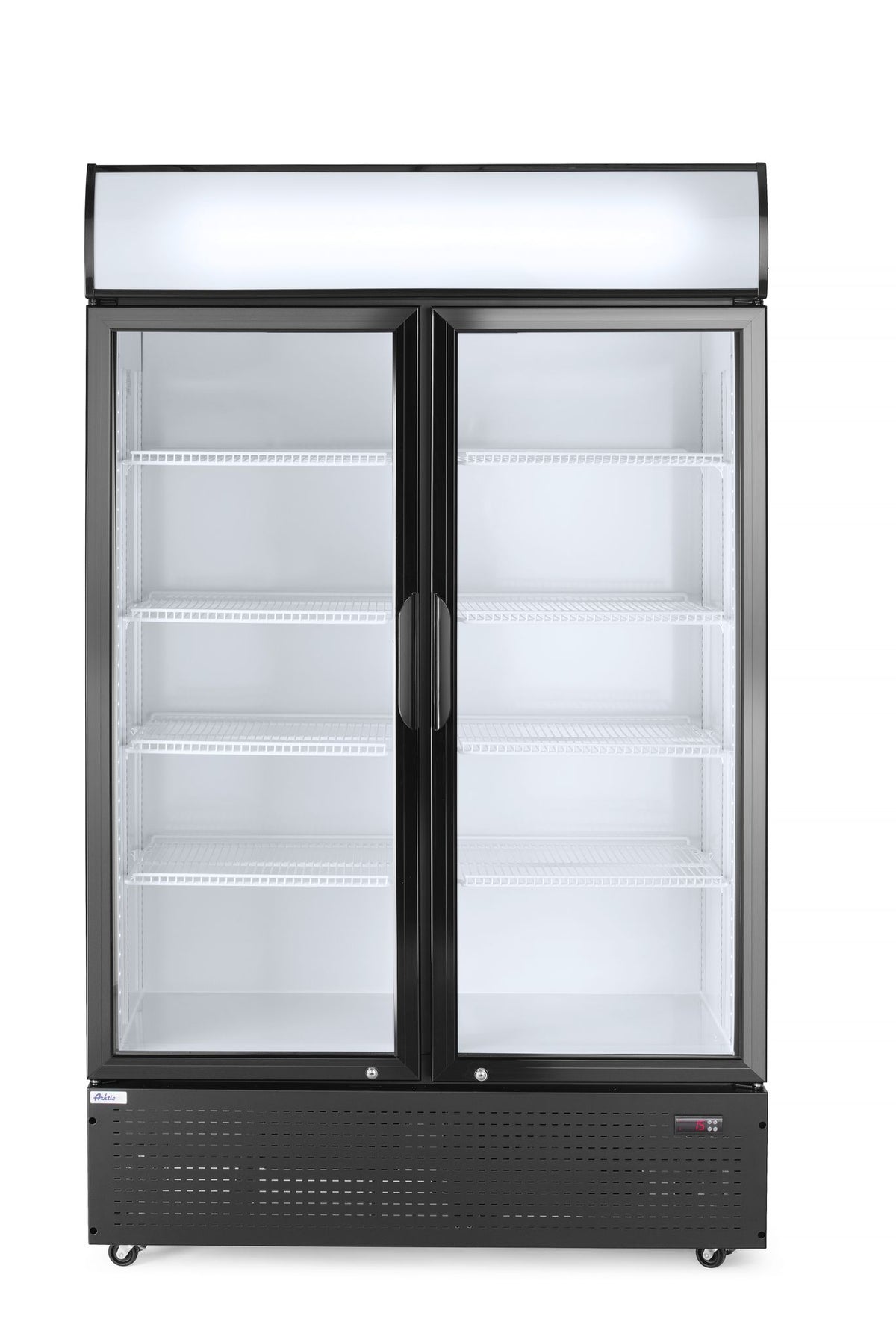FRIGORIFERO PER BAR POSTERIORE CON PANNELLO RETROILLUMINATO, DOPPIA PORTA, ARKTIC, 512L, NERO, 230V/ - 233795