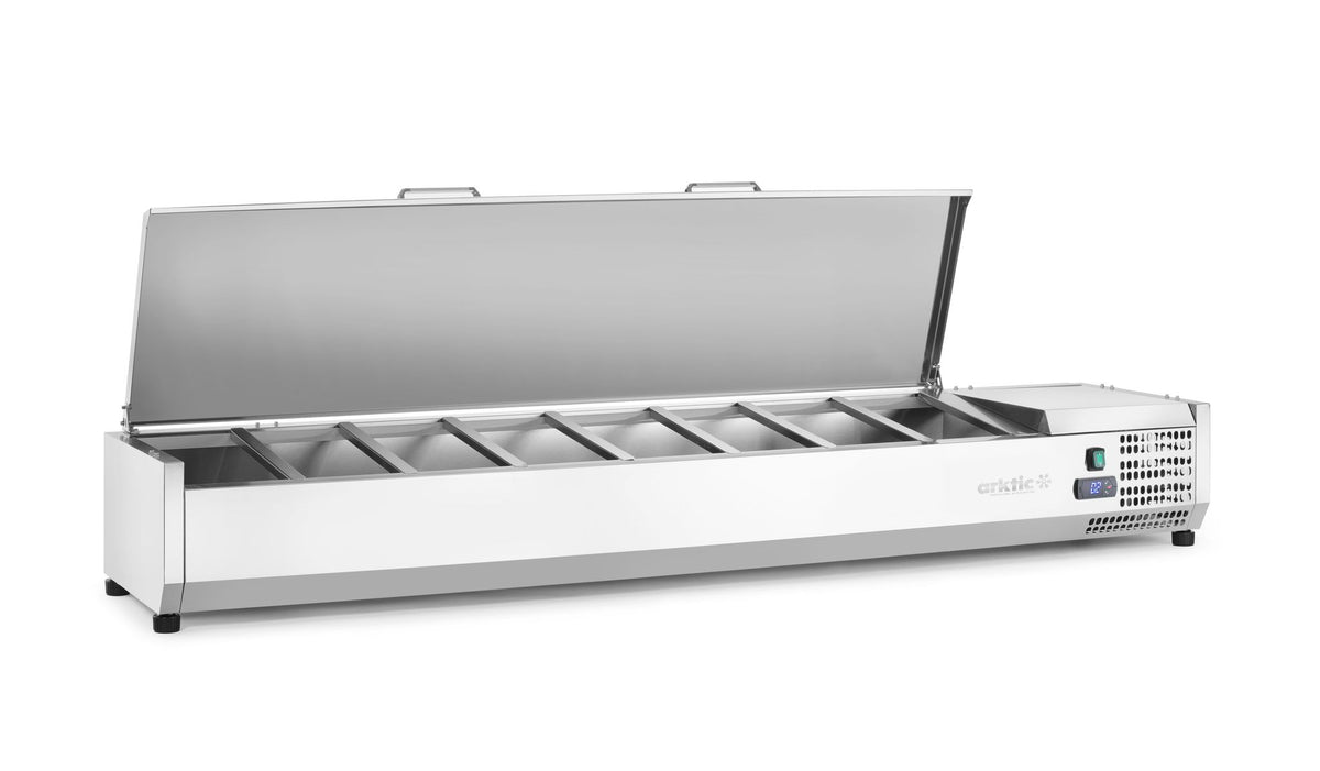 VETRINA REFRIGERATA GN 1/3, ARKTIC, 8X GN 1/3, 230V/180W, 1805X420X(H)630MM - 233986
