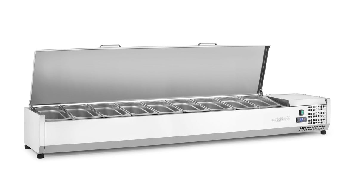 VETRINA REFRIGERATA GN 1/3, ARKTIC, 9X GN 1/3, 230V/180W, 2005X420X(H)630MM - 233993