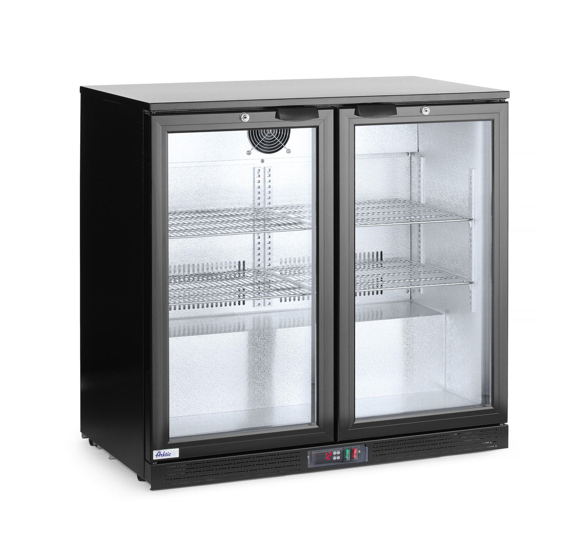 FRIGORIFERO POSTERIORE DA BAR CON DOPPIO SPORTELLO, ARKTIC, 180L, NERO, 220-240V/160W, 900X540X(H)89 - 235829