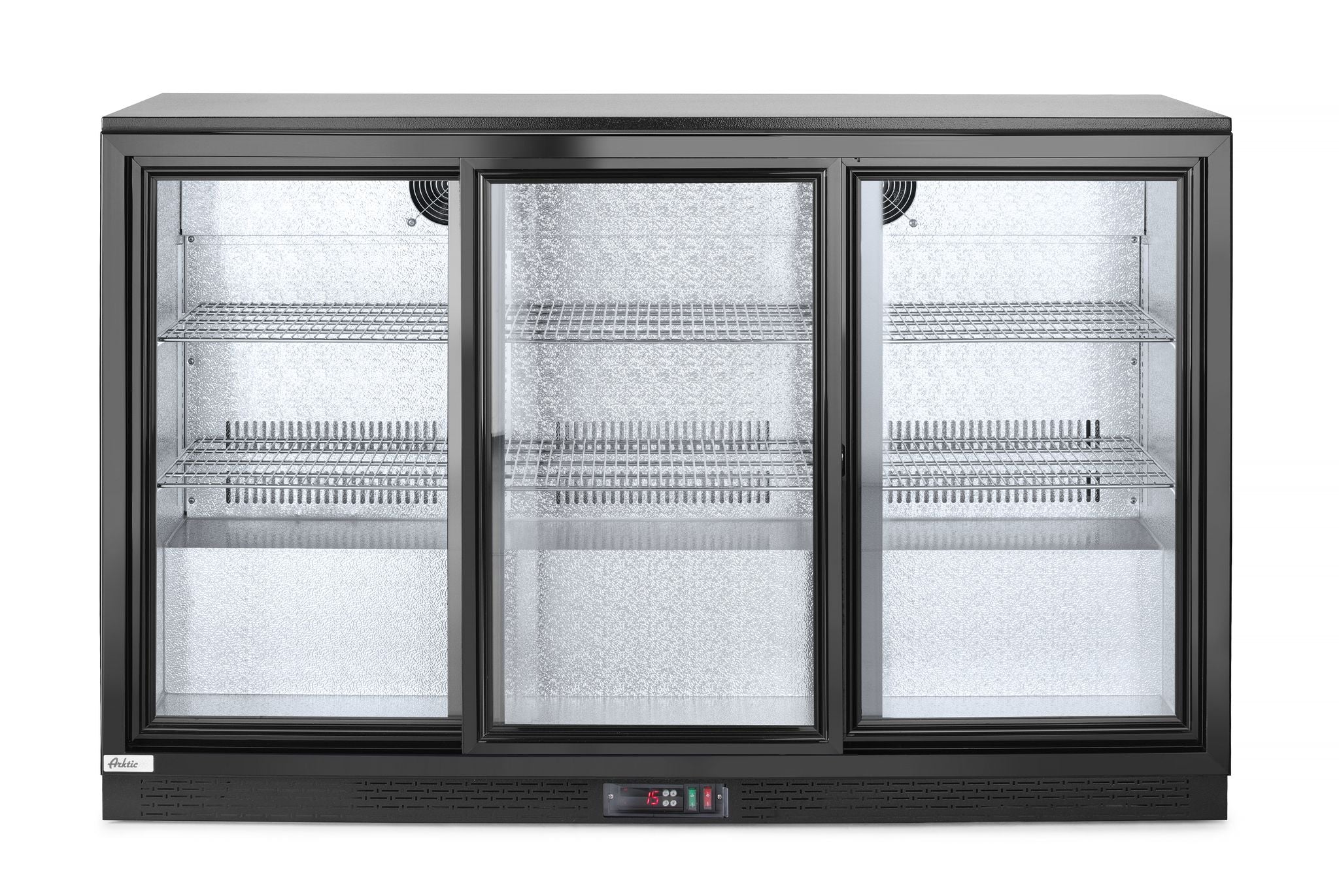 FRIGORIFERO PER BARRA POSTERIORE CON PORTE SCORREVOLI TRIPLE, ARKTIC, 308L, NERO, 220-240V/160W, 135 - 235836
