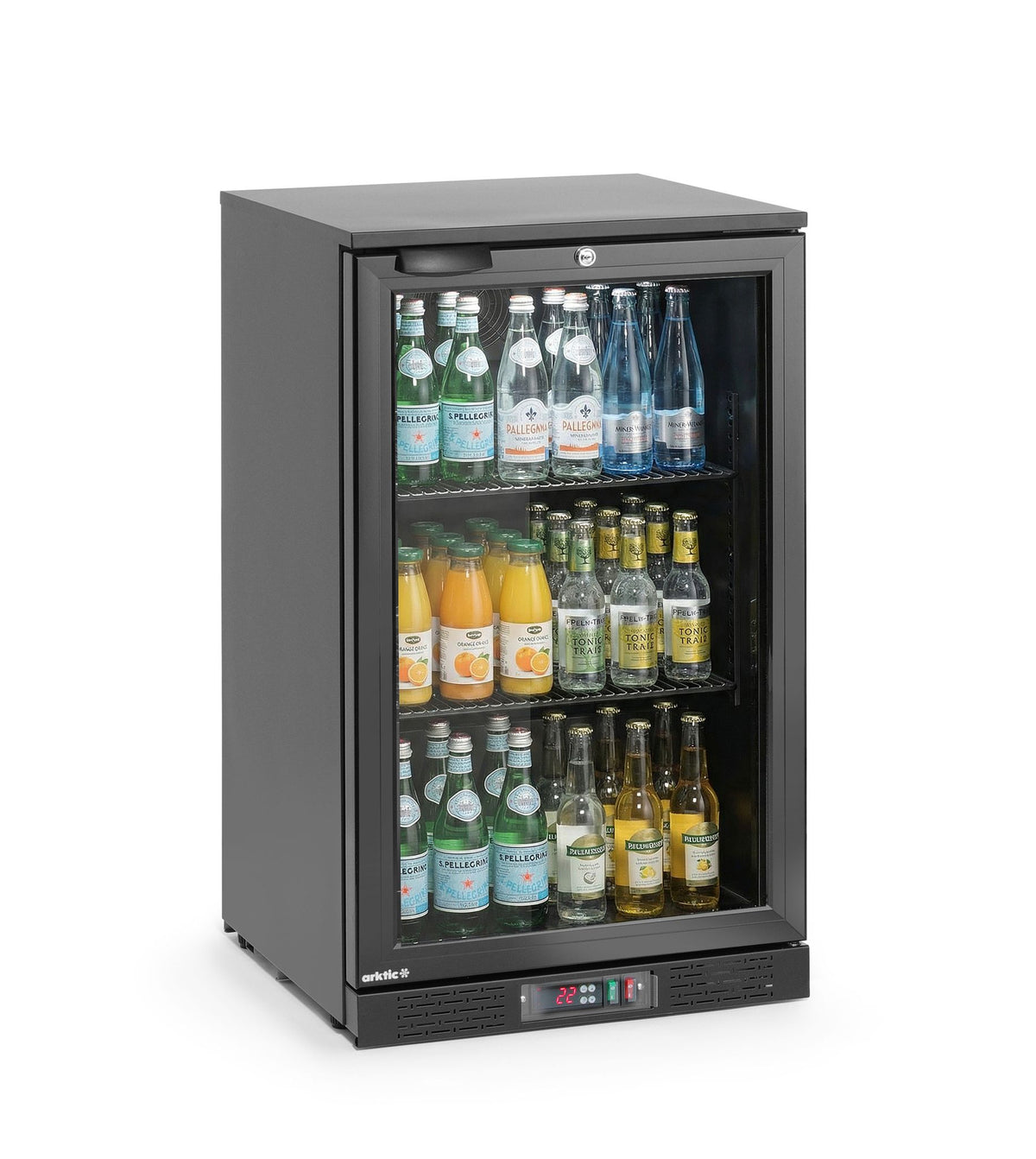 FRIGORIFERO PER BAR POSTERIORE A PORTA SINGOLA, ARKTIC, 86L, NERO, 220-240V/120W, 500X530X(H)870MM - 236871