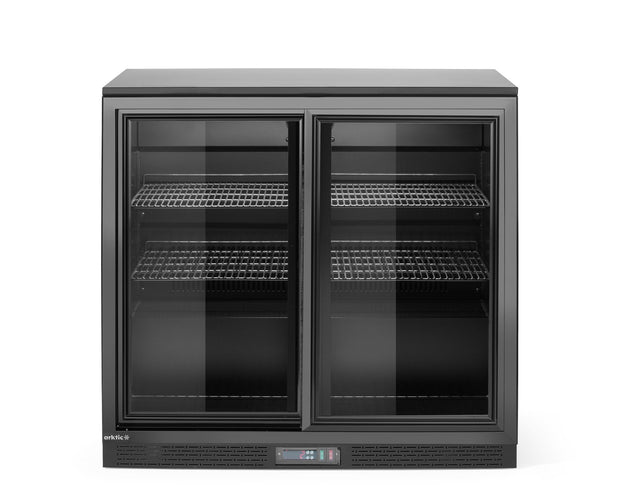 FRIGORIFERO PER BAR POSTERIORE CON DOPPIE PORTE SCORREVOLI, ARKTIC, 158L, NERO, 220-240V/160W, 900X5 - 236888