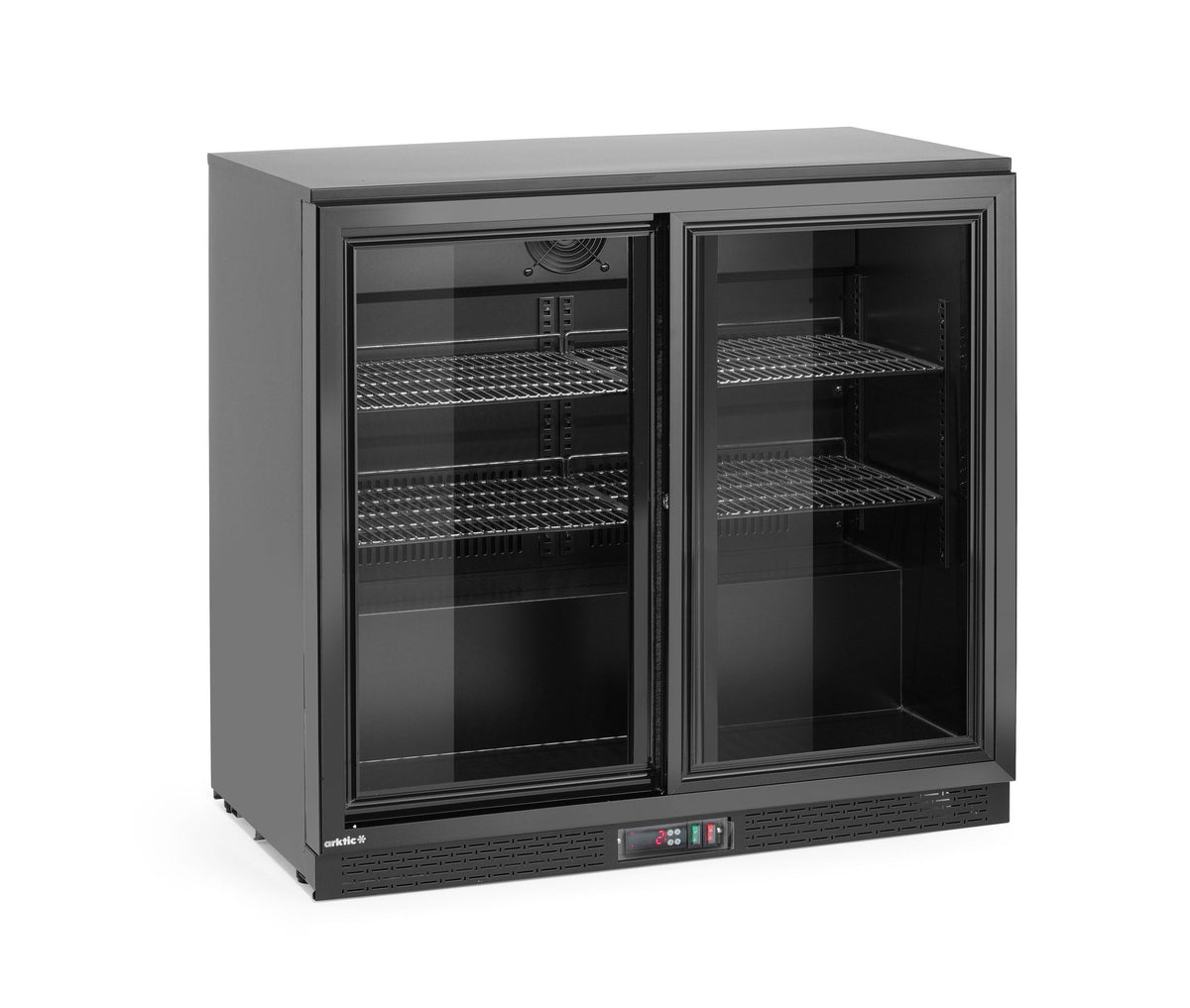 FRIGORIFERO PER BAR POSTERIORE CON DOPPIE PORTE SCORREVOLI, ARKTIC, 158L, NERO, 220-240V/160W, 900X5 - 236888