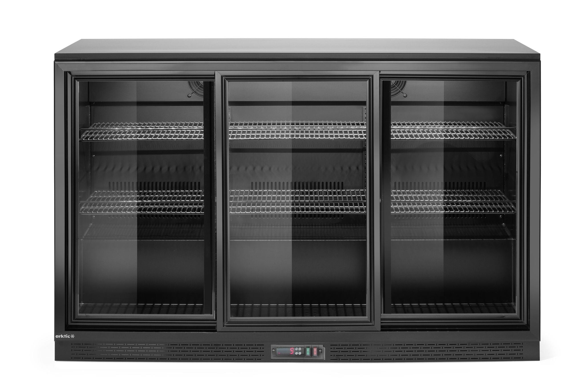 FRIGORIFERO PER BAR POSTERIORE CON PORTE SCORREVOLI TRIPLE, ARKTIC, 308L, NERO, 220-240V/160W, 1350X - 236901