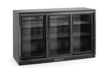 FRIGORIFERO PER BAR POSTERIORE CON PORTE SCORREVOLI TRIPLE, ARKTIC, 308L, NERO, 220-240V/160W, 1350X - 236901