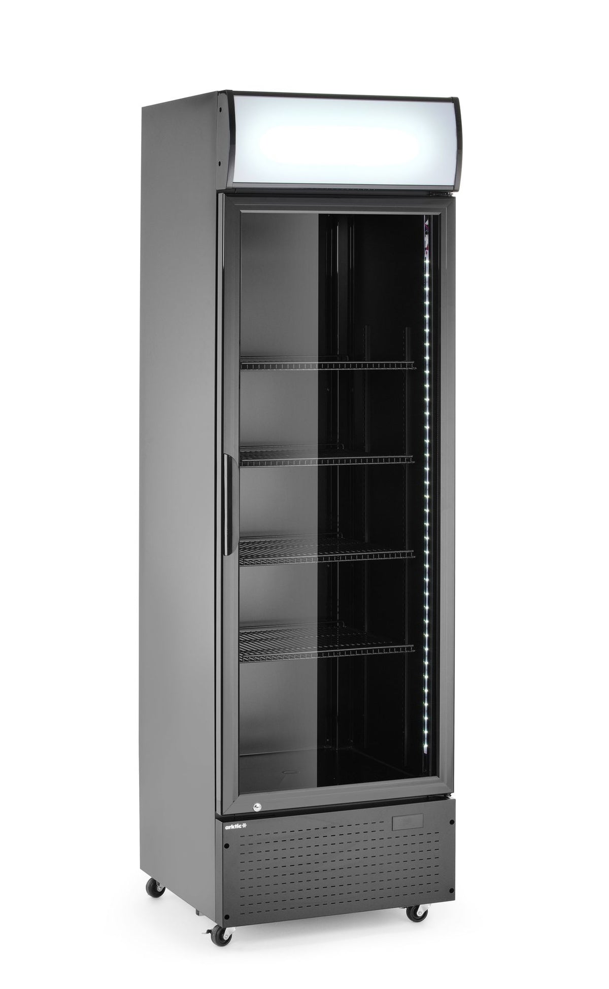 FRIGORIFERO PER BAR POSTERIORE CON PANNELLO RETROILLUMINATO, A PORTA SINGOLA, ARKTIC, 254L, NERO, 22 - 236932