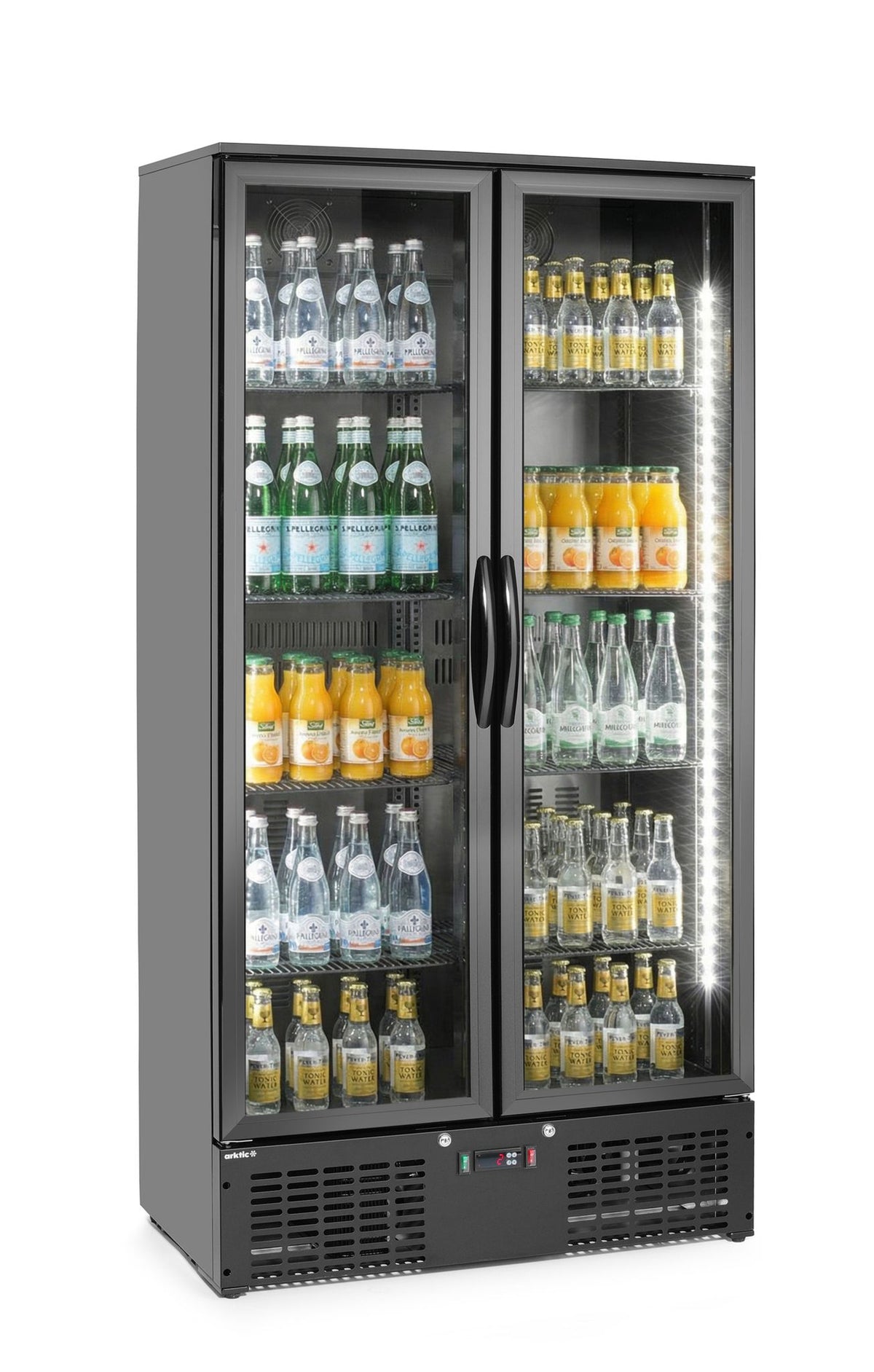 FRIGORIFERO POSTERIORE DA BAR CON DOPPIA PORTA, ARKTIC, 384L, NERO, 220-240V/365W, 900X530X(H)1820MM - 237014