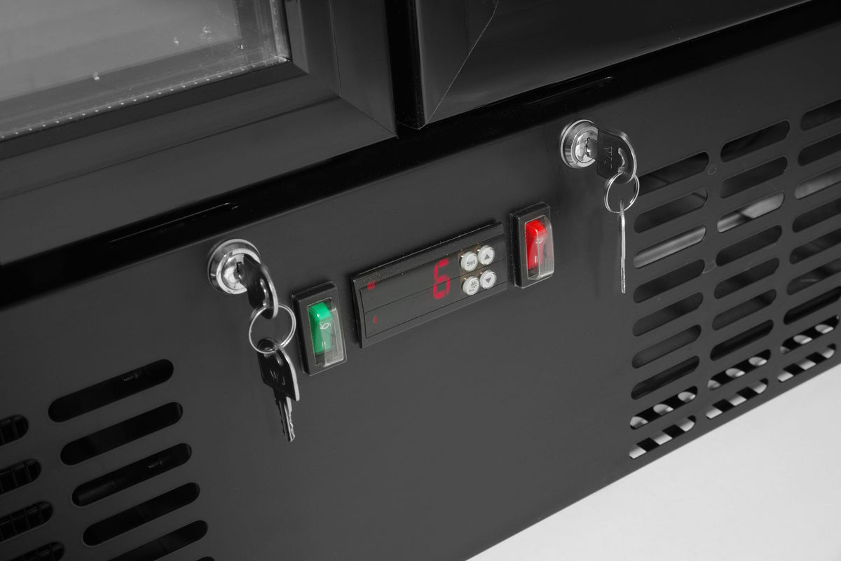 FRIGORIFERO POSTERIORE DA BAR CON DOPPIA PORTA, ARKTIC, 384L, NERO, 220-240V/365W, 900X530X(H)1820MM - 237014