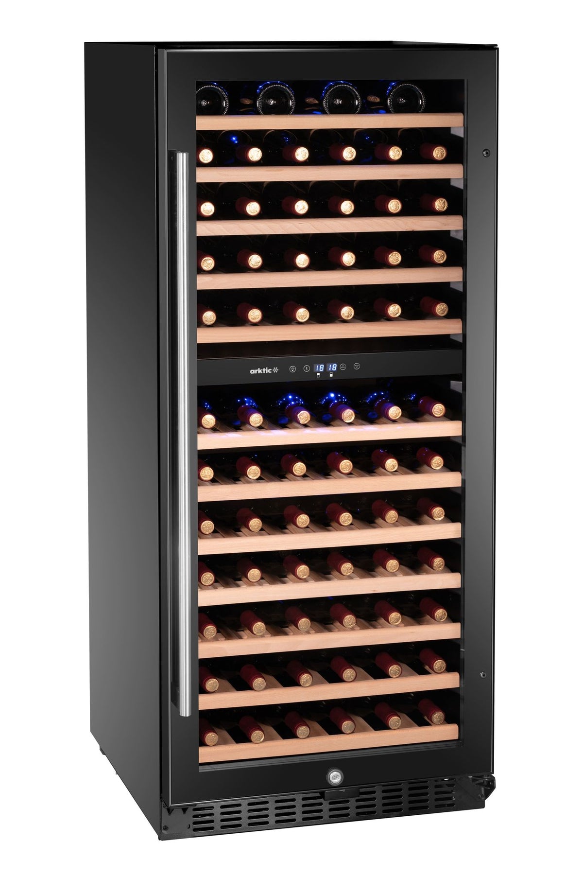 FRIGORIFERO PER VINI, 2 ZONE, 124 BOTTIGLIE, ARKTIC, NERO, 569X595X(H)1397MM - 237120