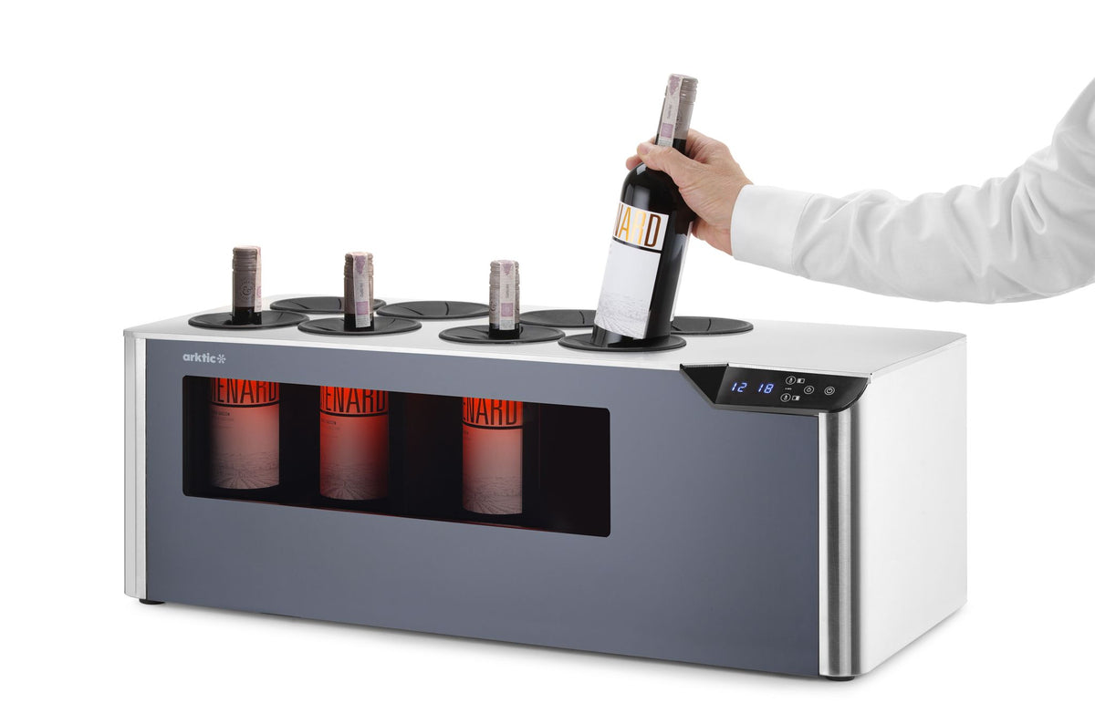 FRIGORIFERO DA BANCO, CANTINA A 2 ZONE, ARKTIC, NERO, 230V/60W, 350X800X(H)293MM - 237380