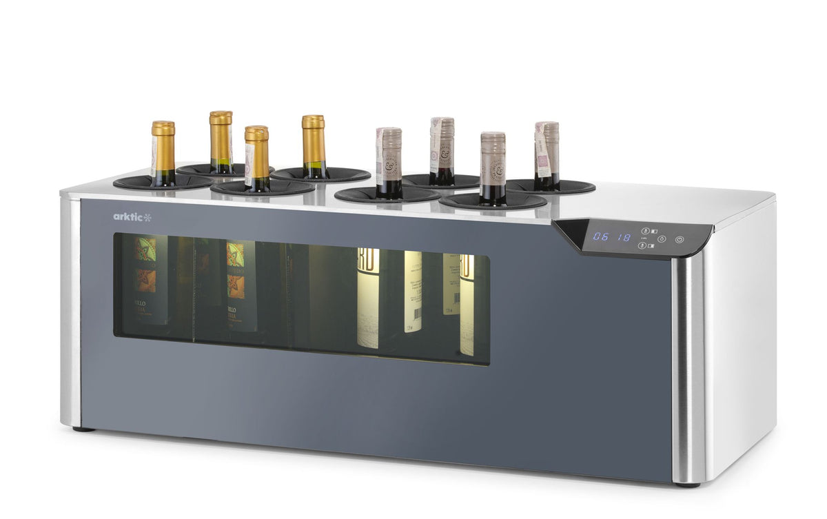 FRIGORIFERO DA BANCO, CANTINA A 2 ZONE, ARKTIC, NERO, 230V/60W, 350X800X(H)293MM - 237380