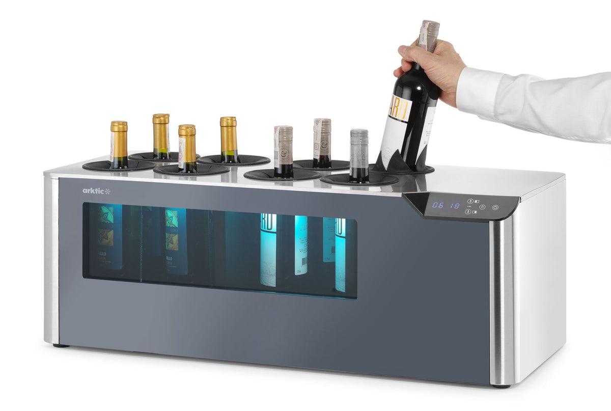 FRIGORIFERO DA BANCO, CANTINA A 2 ZONE, ARKTIC, NERO, 230V/60W, 350X800X(H)293MM - 237380
