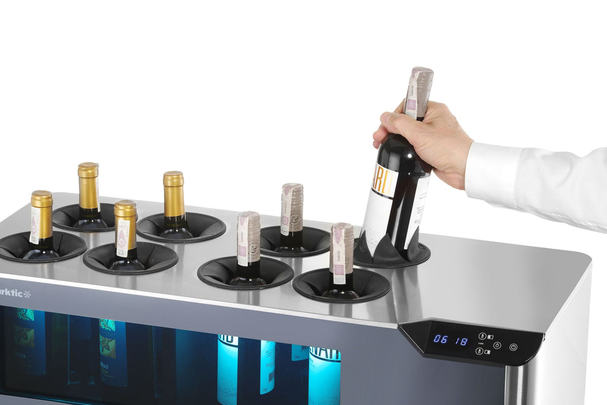FRIGORIFERO DA BANCO, CANTINA A 2 ZONE, ARKTIC, NERO, 230V/60W, 350X800X(H)293MM - 237380