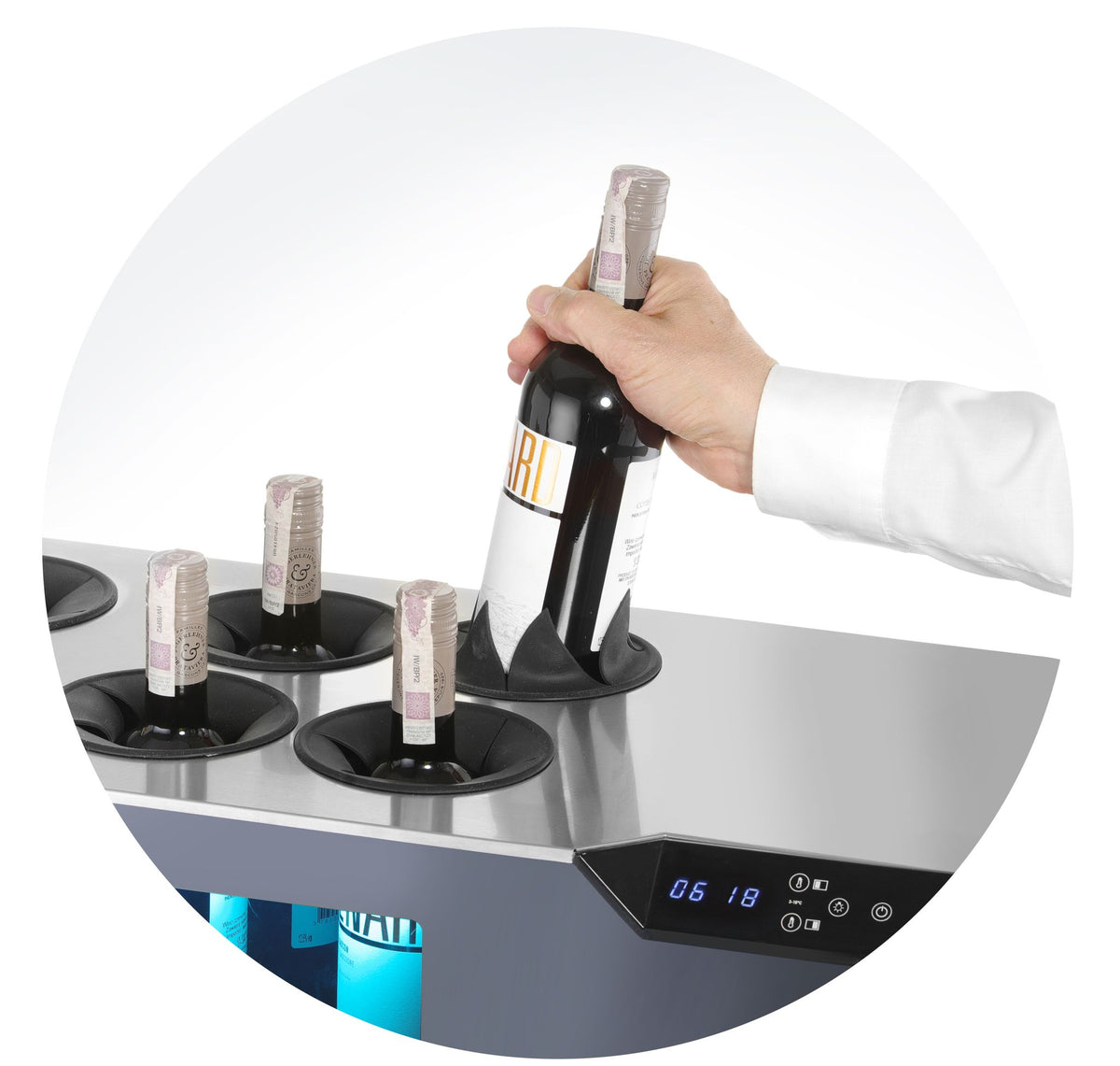 FRIGORIFERO DA BANCO, CANTINA A 2 ZONE, ARKTIC, NERO, 230V/60W, 350X800X(H)293MM - 237380