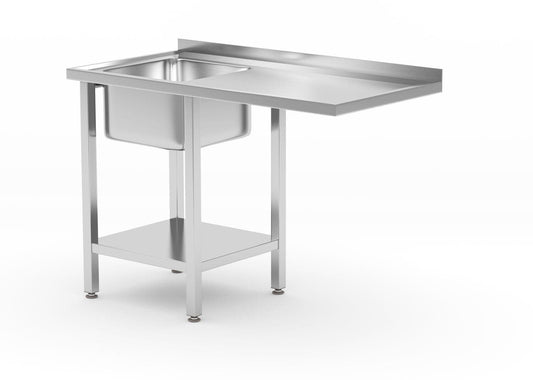 TAVOLO CON LAVELLO, VANO LAVASTOVIGLIE E RIPIANO, SINISTRO, 1200X700X(H)850MM