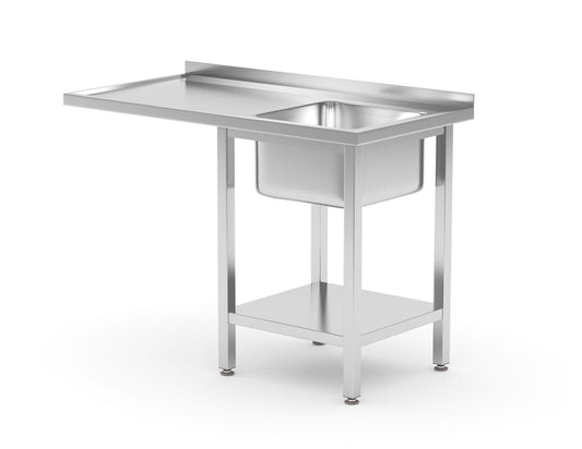 TAVOLO CON LAVELLO, VANO LAVASTOVIGLIE E RIPIANO, DESTRO, 1200X700X(H)850MM