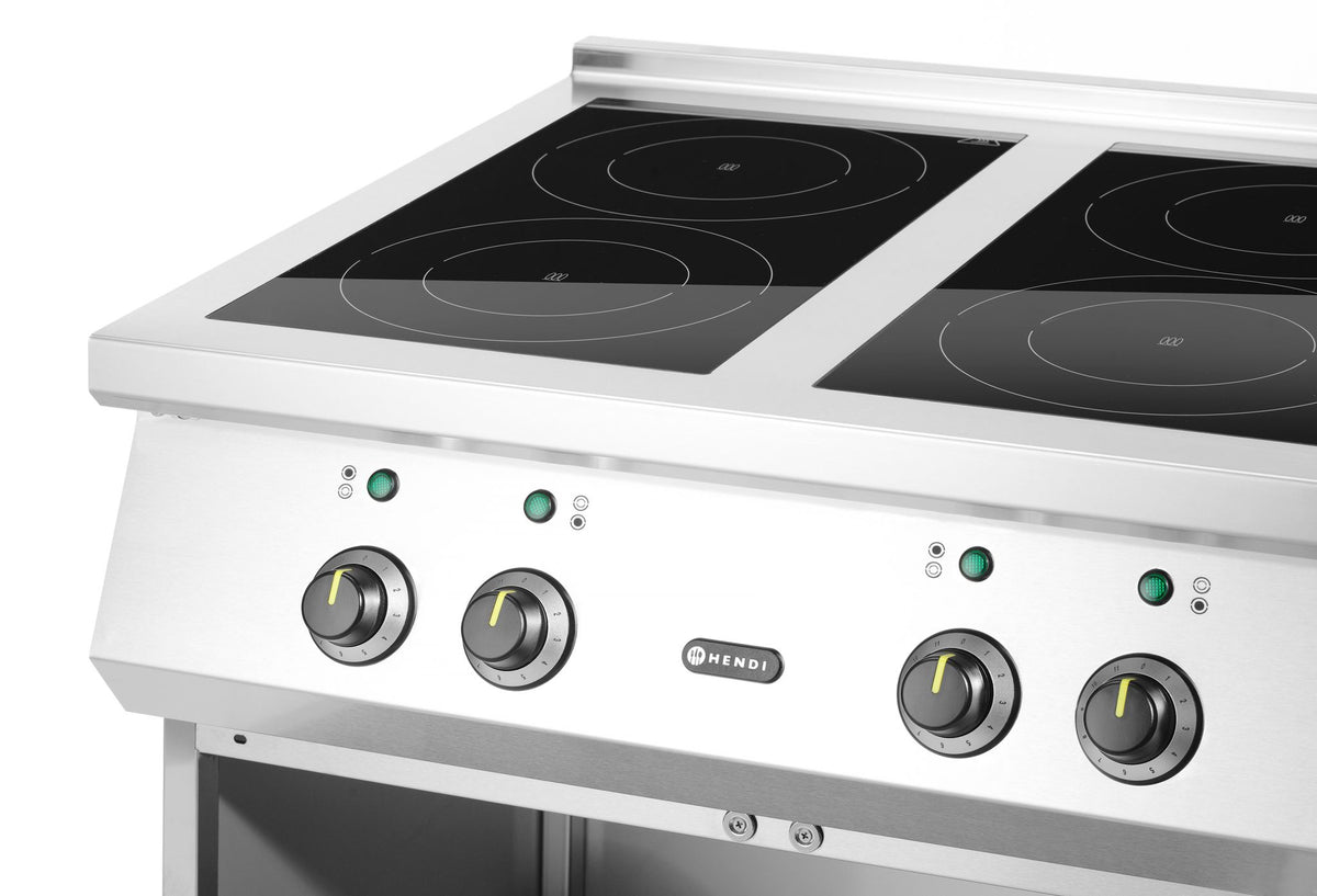 PIANO COTTURA A INDUZIONE, 4 FUOCHI, HENDI, 2X3.5 KW HOBS & 2X5 KW HOBS, 400V/17000W, 800X700X(H)311 - 240069