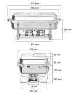 SET CHAFING DISH CON TELAIO, HENDI - 238837