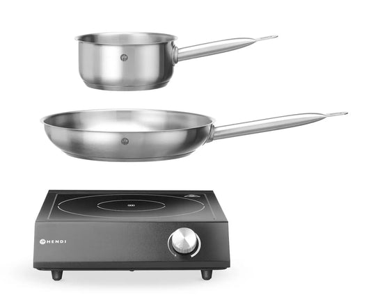 SET: PIASTRA A INDUZIONE 3500W + PENTOLA + PADELLA - 239889