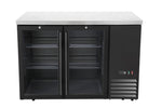 FRIGORIFERO BAR POSTERIORE CON COMPRESSORE LATERALE, PORTE IN VETRO, ARKTIC, 4 RIPIANI, 283L, NERO, - 241325