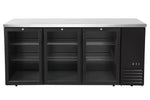 FRIGORIFERO BAR POSTERIORE CON COMPRESSORE LATERALE, PORTE IN VETRO, ARKTIC, 6 RIPIANI, 493L, NERO, - 241356
