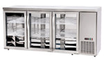 FRIGORIFERO BAR POSTERIORE CON COMPRESSORE LATERALE, PORTE IN VETRO, ARKTIC, 6 RIPIANI, 493L, ARGENT - 241363