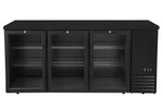 FRIGORIFERO BAR POSTERIORE CON COMPRESSORE LATERALE, PORTE IN VETRO, ARKTIC, 6 RIPIANI, 493L, NERO, - 241370
