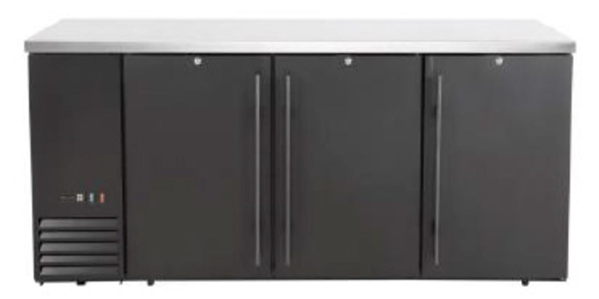 FRIGO BAR POSTERIORE CON COMPRESSORE LATERALE, PORTE SOLIDE, ARKTIC, 6 RIPIANI, 493L, NERO, 230V/185 - 241417