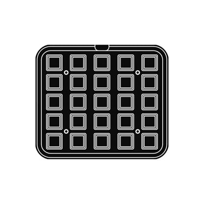 25 IMPRONTE QUADRATE FESTONATE 45X45/30X30 H 19 MM - PIASTRA PER COOKMATIC 380X330 MM - PIASTRA-G - PAVONI ITALIA