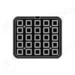 25 IMPRONTE QUADRATE FESTONATE 45X45/30X30 H 19 MM - PIASTRA PER COOKMATIC 380X330 MM - PIASTRA-G - PAVONI ITALIA