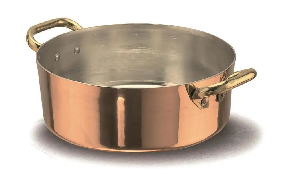 CASSERUOLA BASSA 2 MANICI 45 CM RAME LISCIO STAGNATO - 2 MM ALCU106 AGNELLI - 0070476 - MEDRI