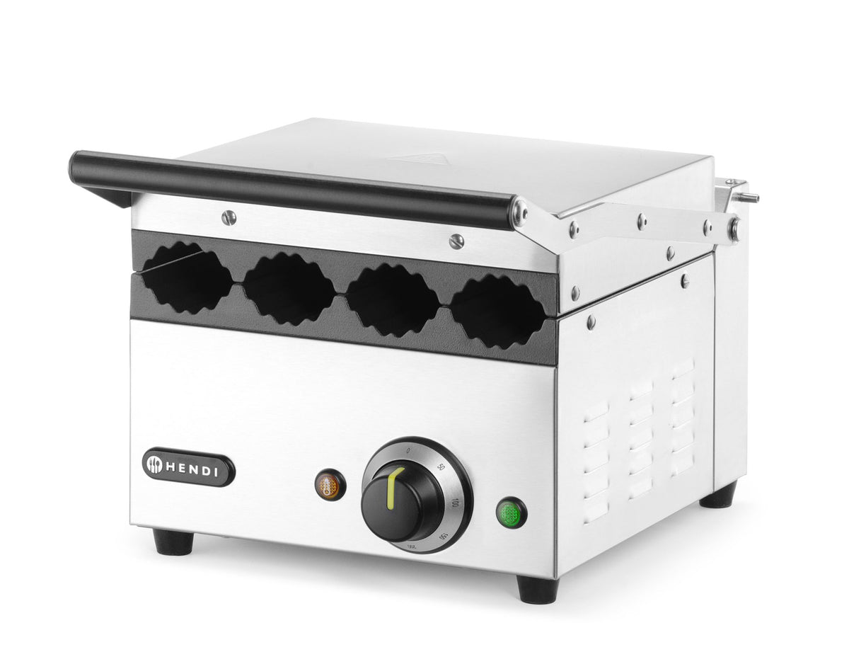 GRIGLIA A CONTATTO PER PANINI DA HOT DOG E TORTILLAS, HENDI, 230V/1800W, 385X285X(H)254MM - 263594