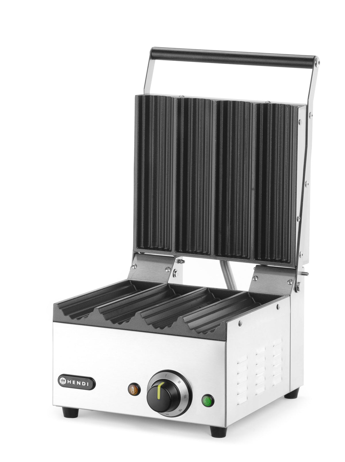GRIGLIA A CONTATTO PER PANINI DA HOT DOG E TORTILLAS, HENDI, 230V/1800W, 385X285X(H)254MM - 263594