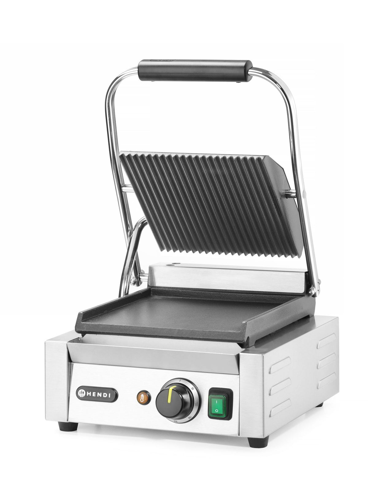 PIASTRA PANINI - VERSIONE SINGOLA, HENDI, SOPRA RIGATA E SOTTO LISCIA, 230V/1800W, 310X375X(H)216MM - 263600