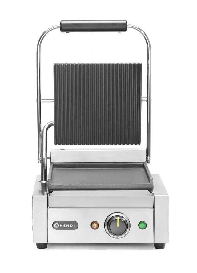 PIASTRA PANINI - VERSIONE SINGOLA, HENDI, SOPRA RIGATA E SOTTO LISCIA, 230V/1800W, 310X375X(H)216MM - 263600