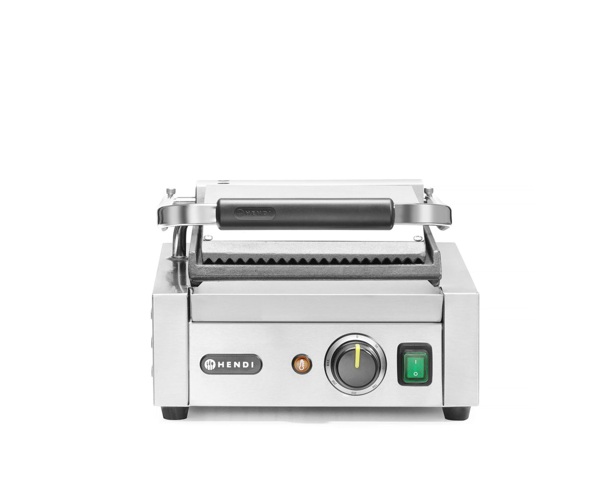 PIASTRA PANINI - VERSIONE SINGOLA, HENDI, SOPRA RIGATA E SOTTO LISCIA, 230V/1800W, 310X375X(H)216MM - 263600